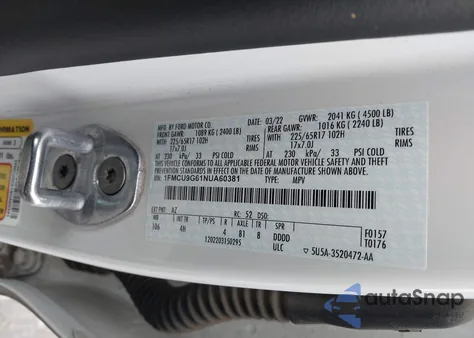 2022 Ford Escape Se from USA, damaged, VIN 1FMCU9G61NUA60381